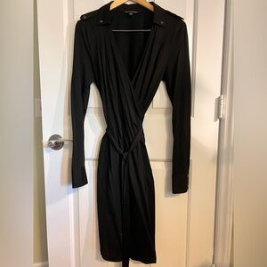 Banana Republic Black Long Sleeve Wrap Dress